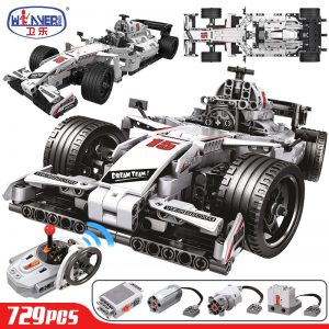 ERBO 729 sztuk miasto F1 samochód wyścigowy pilot Technic RC samochód ciężarówka elektryczna klocki klocki zabawki dla dzieci prezenty
