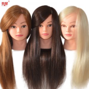 Profesjonalna manekin głowa 85% złotem ludzkich włosów dla fryzjera praktyka fryzura głowa fryzjerska