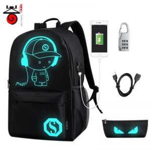 Senkey Luminous noc oświetlenie USB ładowania tornister chłopiec dziewczyna nastolatek nastolatków Cartoon plecak, aby torba szkolna Student book bag