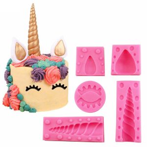 5 sztuk/zestaw jednorożec formy silikonowe formy do Fondant ciasto dekorowanie narzędzia Unicornio formy masy cukrowej czekolady cukierki Gumpaste formy