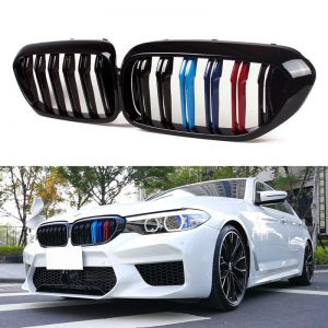 Para samochodów Grill nerkowy wyścigi maskownica do BMW serii 5 E60 E61 F10 F18 G30 G38 520i 525i 528i 530i 2003-2019 akcesoria samochodowe