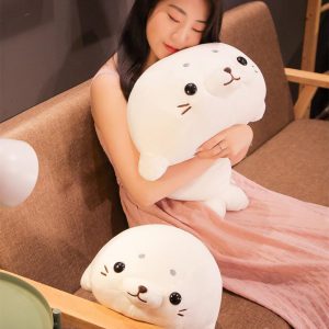 1pc 50/60cm miękkie dół bawełna leżący Seal pluszowe zabawki piękny wypchane zwierzę lalki Kawaii poduszka Home Decor Brinquedos prezent dla dzieci