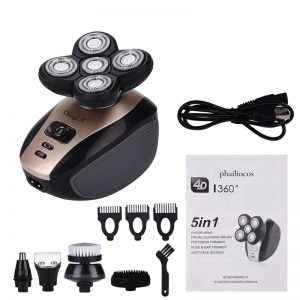 5 w 1 golarka elektryczna pięć ruchome głowice maszynki do golenia maszynka do włosów nosa trymer do uszu mężczyźni szczotka do czyszczenia twarzy