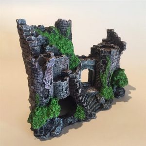 Sztuczna żywica dekoracja do akwarium stary zamek krajobraz Rock dekoracyjna ozdoba do akwarium akcesoria Home Decor