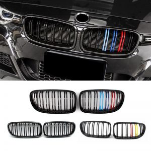 Para dla BMW E90 E91 2009-2012 m-kolor przedni grill kratki z podwójną linią Grille nerek akcesoria samochodowe