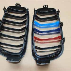 F30 F31 podwójna listwa M kolor przedni Grill nerkowy maskownica do BMW F30 F31 F35 2012 - 2015 3 serii 316i 316d 318d 320i 325d 328i 335i