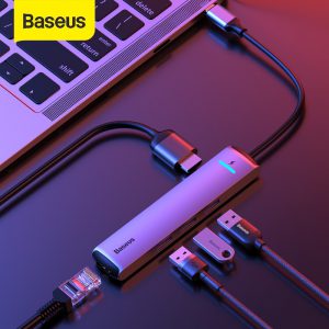 Baseus USB C HUB USB na Multi HDMI USB 3.0 RJ45 czytnik kart OTG Adapter USB Splitter dla MacBook Pro Air USB Dock typ C HUB