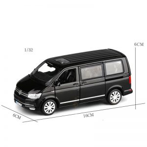 4 kolory 1/32 T6 Van Model odlewu autobus samochodowy MPV chłopiec dziewczyna kolekcja prezentów ze światłem i dźwiękiem zabawki prezentowe V204