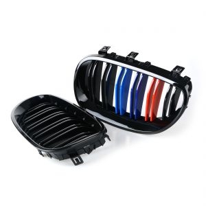 1 para połysk 3 kolor z włókna węglowego czarny M5 styl Auto Car Styling kratka wyścigowa kratka wyścigowa maskownica do BMW serii 5 E60 E61 2003-2009