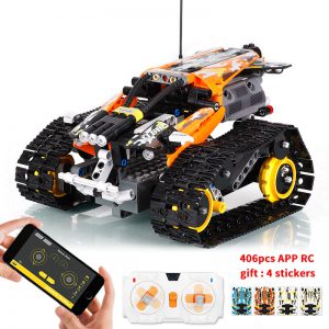 406 sztuk Technic RC śledzone Stunt pojazdu Creator pilot aplikacji sterowania samochodowe klocki budowlane cegły DIY zabawki prezenty dla dzieci dzieci