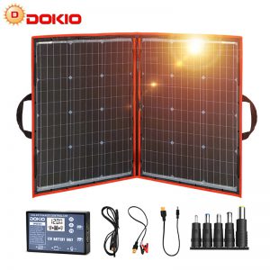 Dokio 100 W (55W x 2Pcs) 18V elastyczne czarne panele słoneczne chiny składany kontroler 12 V 100 watowe panele słoneczne