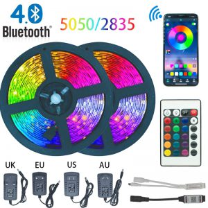 Taśma LED Light Bluetooth luces Led RGB 5050 2835 wodoodporna elastyczna lampa taśma wstążka z taśma diodowa DC 12V 5M 10M 32.8ft 20M
