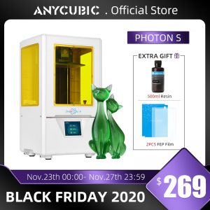 ANYCUBIC-Drukarka 3D Photon-S żywiczna, podwójna oś Z, matryca UV 405 nm, moduł SLA, ulepszona