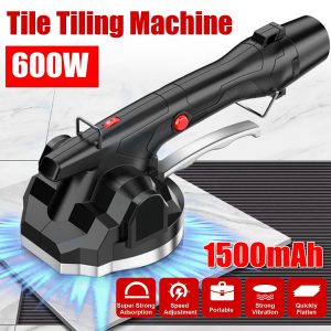 Wibrator 600W do płytek 100x100cm maszyna tynkarska do układania płytek w/ 1x1500mAh bateria automatyczna wibrator podłogowy poziomowanie