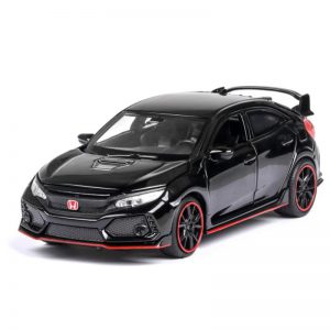 1:32 HONDA CIVIC TYPE-R Diecasts i pojazdy zabawkowe metalowy Model samochodu dźwięk światła kolekcja samochodów zabawki dla dzieci prezent na boże narodzenie