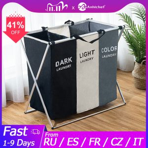 Składany kosz na bieliznę Organizer na brudne ubrania kosz na pranie duży sortownik dwa lub trzy siatki składany kosz składany
